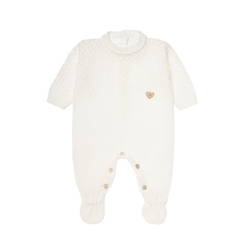 Saída de Maternidade Feminina com Manta Tricot Rendada - NATURAL