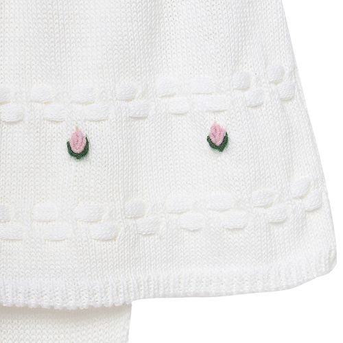 Saída de Maternidade Feminina Tricot Gola Crochet - BRANCO