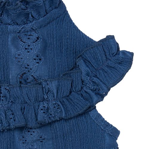 Blusa de Bebê Feminina Manga Curta Laise - AZUL