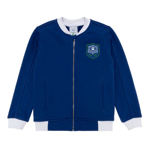 Casaco Moletom Infantil Unissex Brasil - AZUL