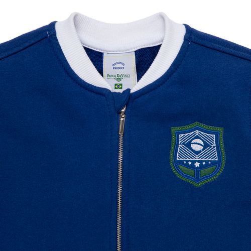 Casaco Moletom Infantil Unissex Brasil - AZUL