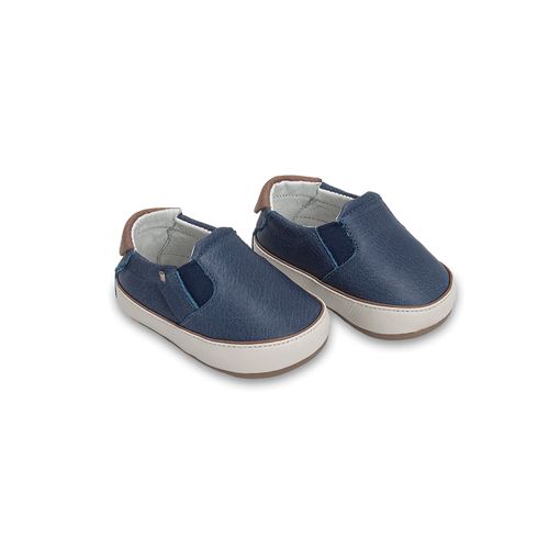 Tênis de Bebê Masculino Couro Iate - AZUL MARINHO
