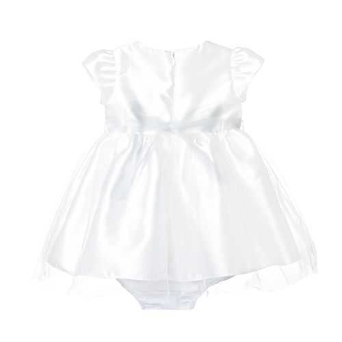 Vestido de Bebê Feminino Zibeline Saia Tule Ilusion - BRANCO