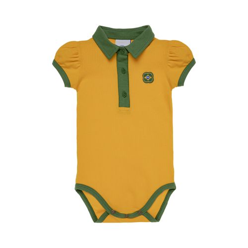 Body de Bebê Feminino Piquet Brasil - AMARELO
