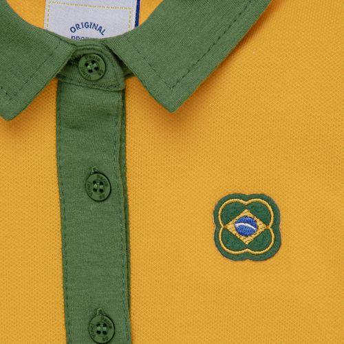 Body de Bebê Feminino Piquet Brasil - AMARELO