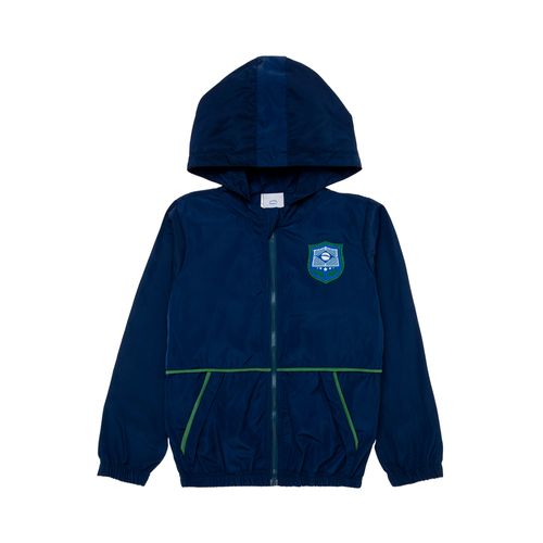 Jaqueta Corta Vento de Bebê Unissex Bicolor Brasil - AZUL MARINHO
