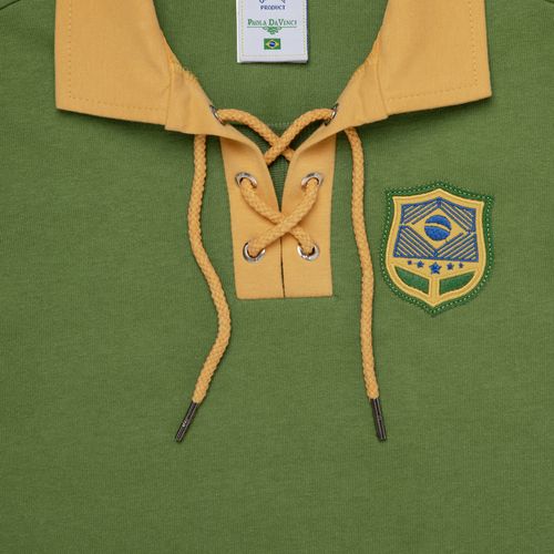 Camiseta Polo de Bebê Masculina Manga Curta Brasil - VERDE