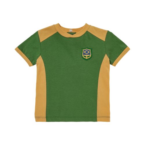 Camiseta de Bebê Unissex Manga Curta Brasil - VERDE