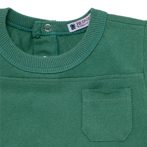 Camiseta de Bebê Masculina Manga Curta com Bolso - VERDE