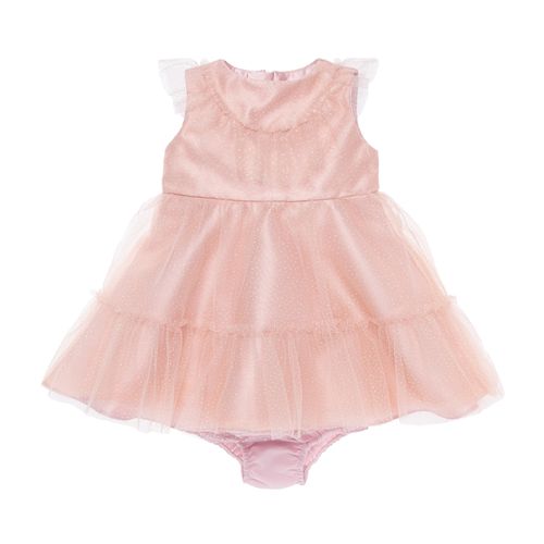 Vestido de Festa Bebê Feminino Starlight com Babados - NUDE