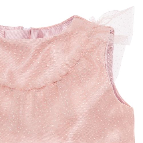 Vestido de Festa Bebê Feminino Starlight com Babados - NUDE