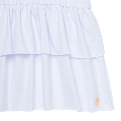 Bata Infantil Feminina Manga Curta Cotton com Babados - BRANCO