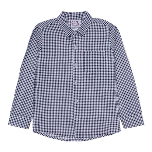 Camisa Infantil Masculina Manga Longa Xadrez - AZUL MARINHO