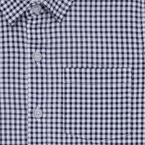 Camisa Infantil Masculina Manga Longa Xadrez - AZUL MARINHO