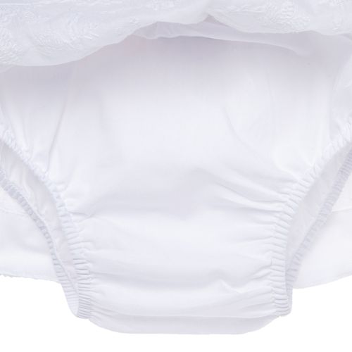 Saia de Bebê Feminina Voil Bordado Cordonê - BRANCO