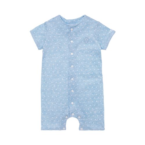 Macacão de Bebê Unissex Curto Algodão Egípcio Poás - AZUL