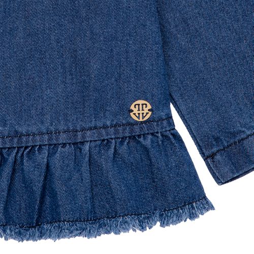 Casaco Jeans de Bebê Feminino Manga Longa - AZUL MARINHO