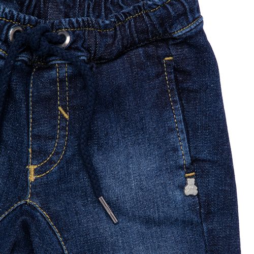 Calça Jeans de Bebê Masculina com Recortes - AZUL MARINHO