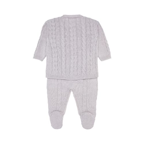 Saída de Maternidade Unissex Tricot Ponto Trança - CINZA