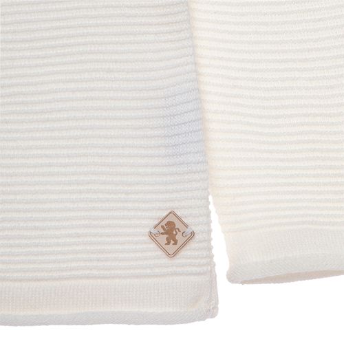 Blusa Tricot Infantil Masculina Manga Longa Canelada - OFF WHITE