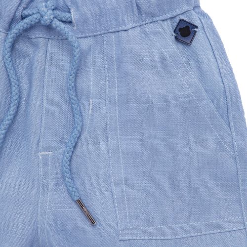Bermuda de Bebê Masculina Puro Linho - AZUL JEANS