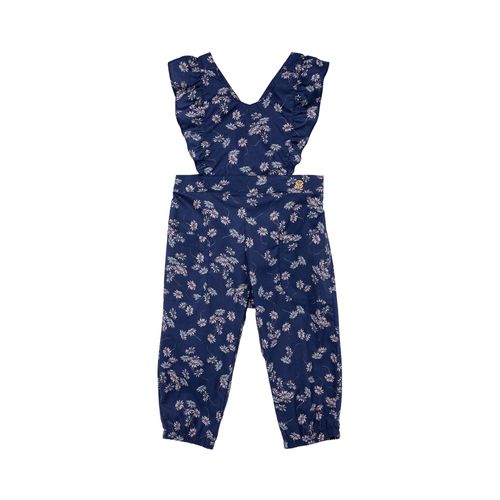 Jardineira de Bebê Feminina Ravel Fio 60 Margaridas - AZUL MARINHO