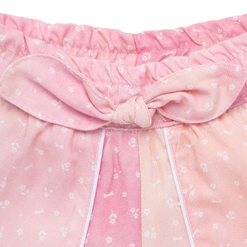 Shorts Infantil Feminino Viscose Tie Dye Mini Floral - ROSA