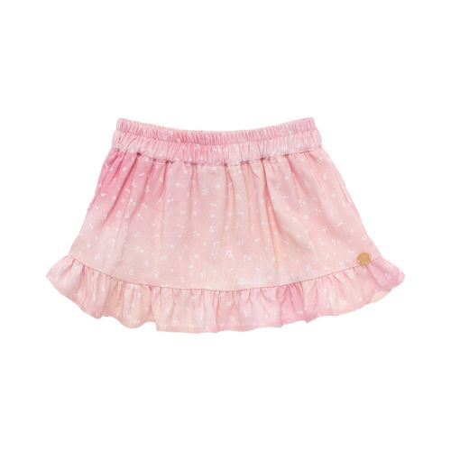 Saia de Bebê Feminina Viscose Tie Dye Mini Floral - ROSA