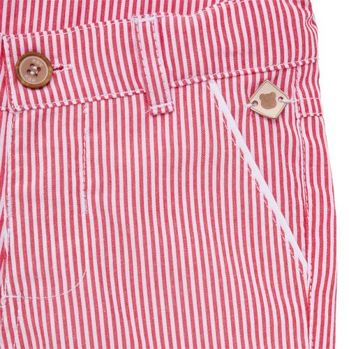 Bermuda de Bebê Masculina Listrada com Bolso - VERMELHO