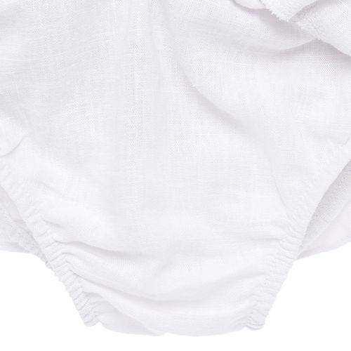 Saia de Bebê Feminina Linho com Babados - BRANCO