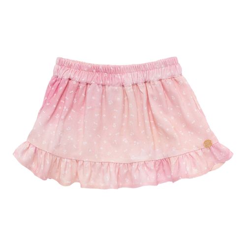 Saia Infantil Feminina Viscose Tie Dye Mini Floral - ROSA