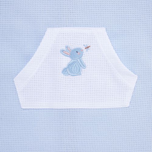 Macacão de Bebê Masculino Curto Favos Coelho - AZUL