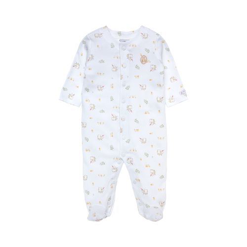 Macacão de Bebê Unissex Longo Algodão Egípcio Coelhos - BRANCO