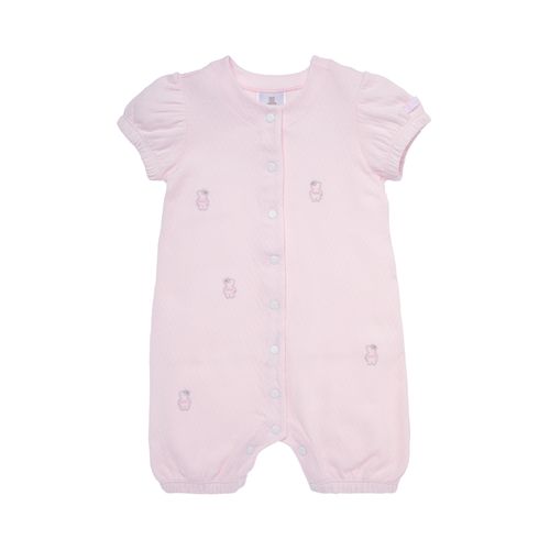 Macacão de Bebê Feminino Curto Dadinho Ursa Bailarina - ROSA