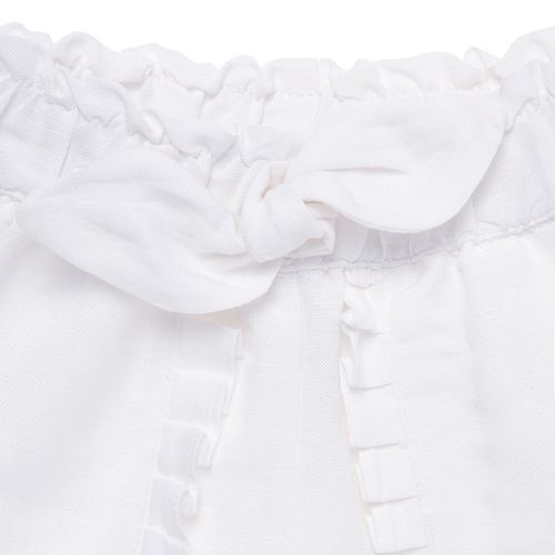 Shorts de Bebê Feminino Viscolinho com Babados - BRANCO