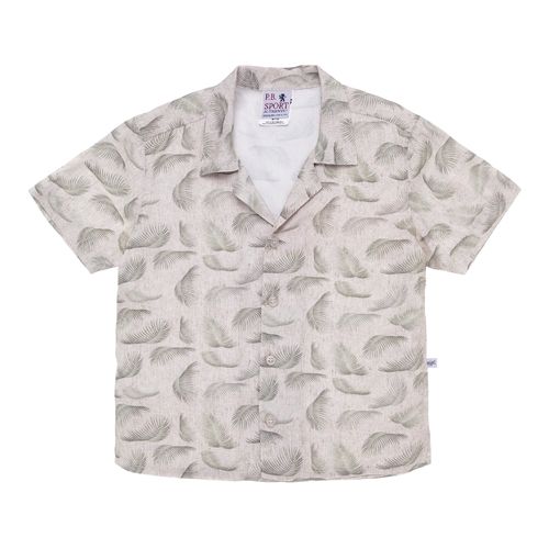 Camisa Infantil Masculina Manga Curta Folhagens - VERDE