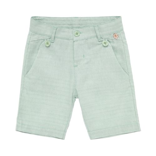 Bermuda Infantil Masculina Algodão com Recortes no Bolso - VERDE