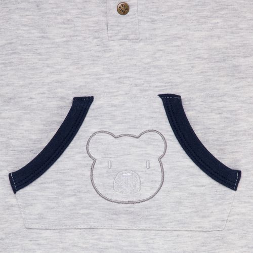 Macacão de Bebê Masculino Longo Sport Fleece com Bolso - CRU