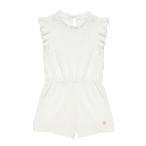 Banho de Sol Infantil Feminino Atoalhado - BRANCO