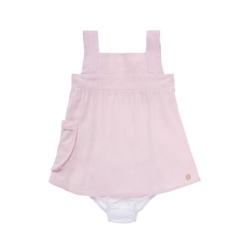 Romper de Bebê Feminino Linho Amber - ROSA