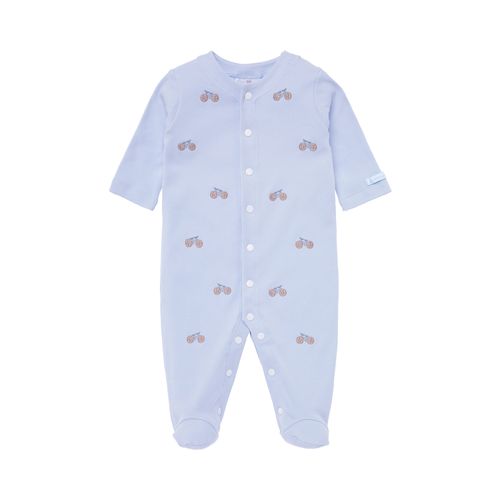 Macacão de Bebê Masculino Longo Algodão Egípcio Bicicleta - AZUL BEBE