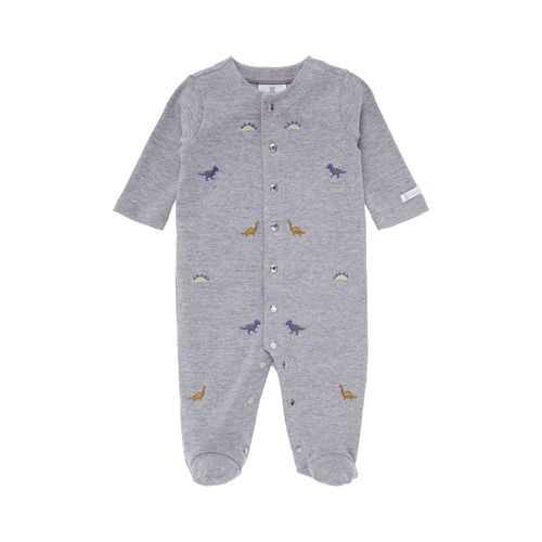 Macacão de Bebê Masculino Longo Dinossauros - CINZA