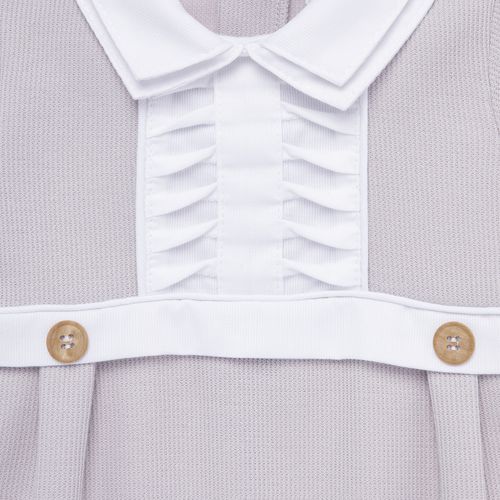 Macacão de Bebê Masculino Longo Mockline Gola Dupla - CINZA