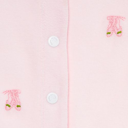 Macacão de Bebê Feminino Longo Plush Sapatilha - ROSA