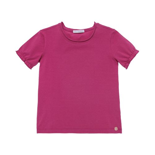 Camiseta Infantil Feminina Manga Curta Frufru - PINK