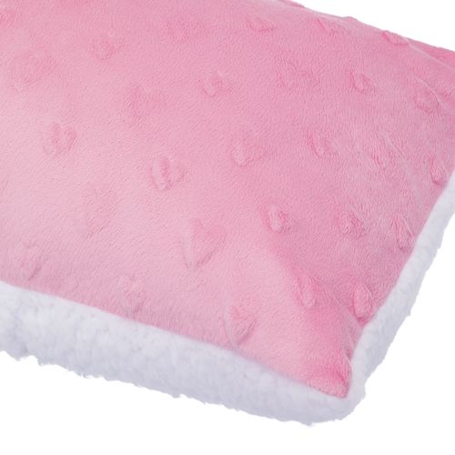 Almofada Double Sherpa Coração - ROSA