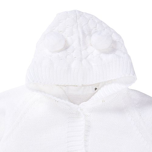 Macacão de Bebê Longo Tricot com Sapatinho - BRANCO