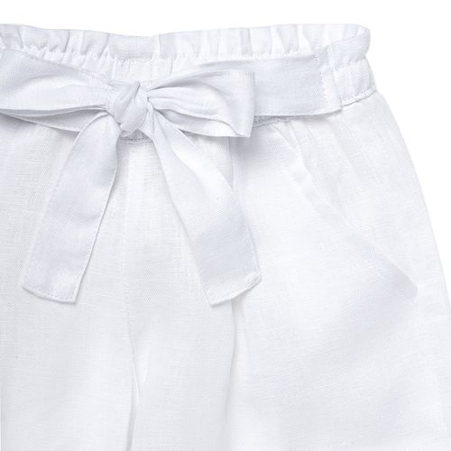 Calça Infantil Feminina Pantacourt Puro Linho - BRANCO