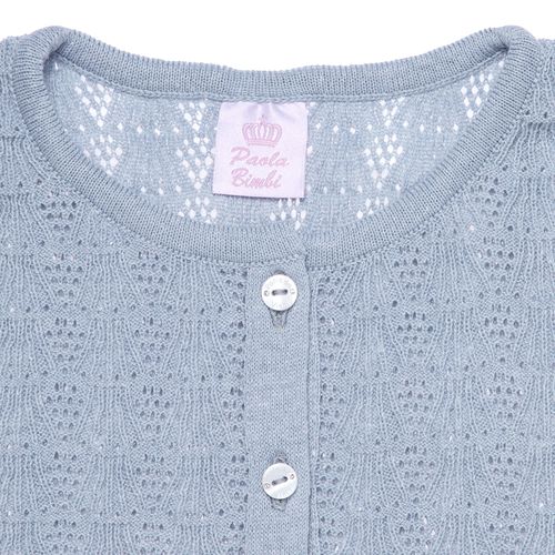 Cardigan Infantil Feminino Rendado - AZUL