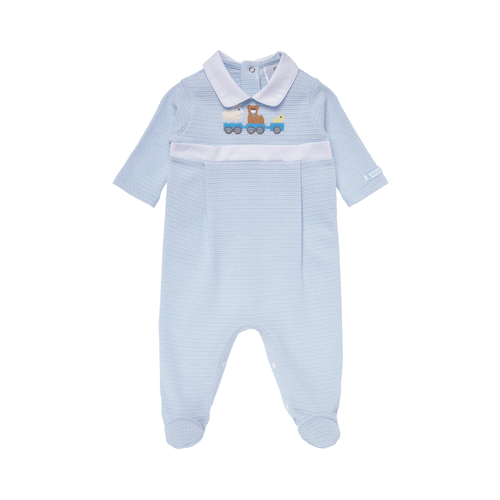 Macacão de Bebê Masculino Longo Tricot Jetty Bichinhos - AZUL BEBE